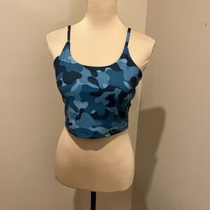 NWT Icyzone Blue Camouflage Sports Bra, size M